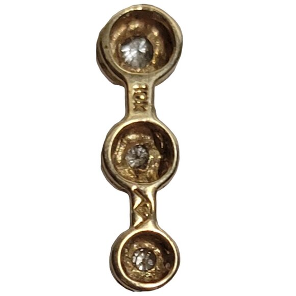 10k Yellow Gold Tiny Diamond Chip Journey Drop Pendant, 0.8 Grams - Picture 4 of 7